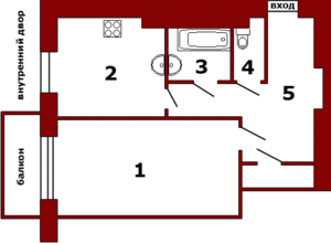 План однокомнатной квартиры по адресу: Лиговский 109